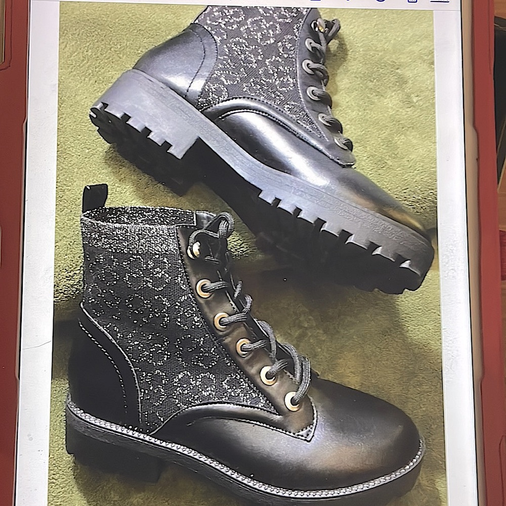 Daisy Fuentes Rhinestone Combat Boots